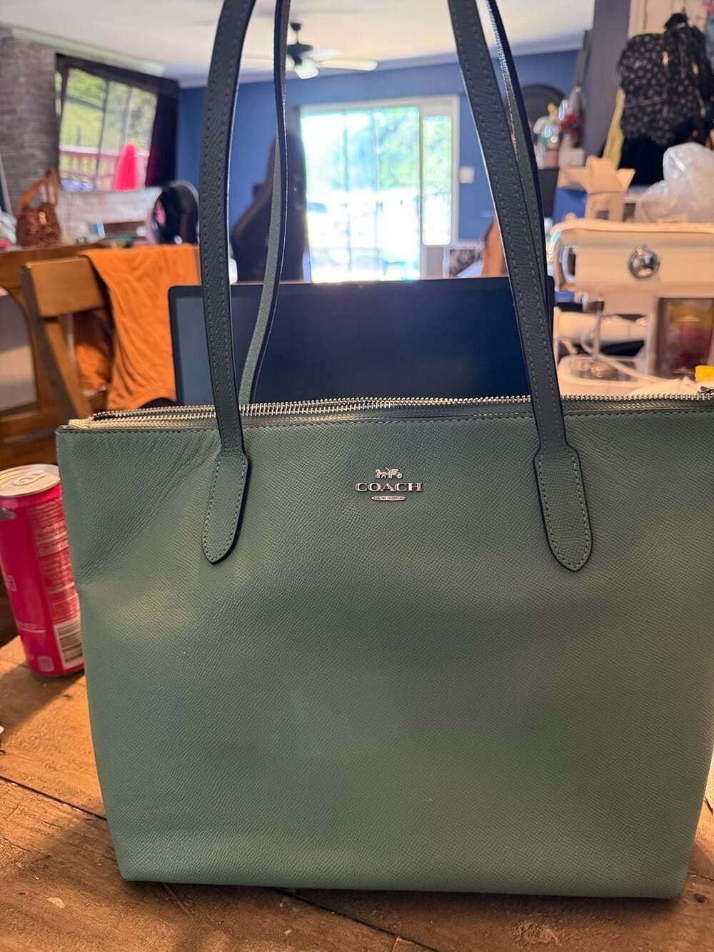 Coach Zip Top Tote in Pebbled Leather